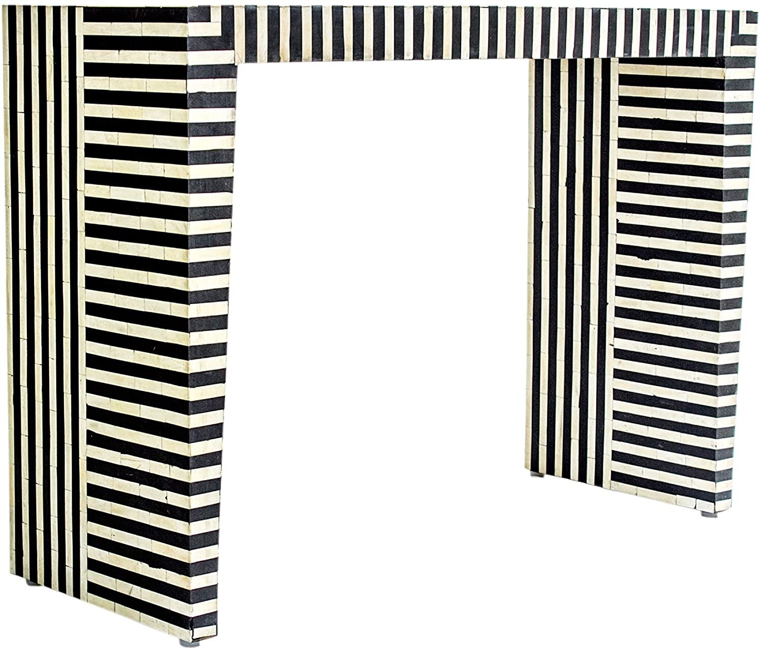 Black and white striped console table deals