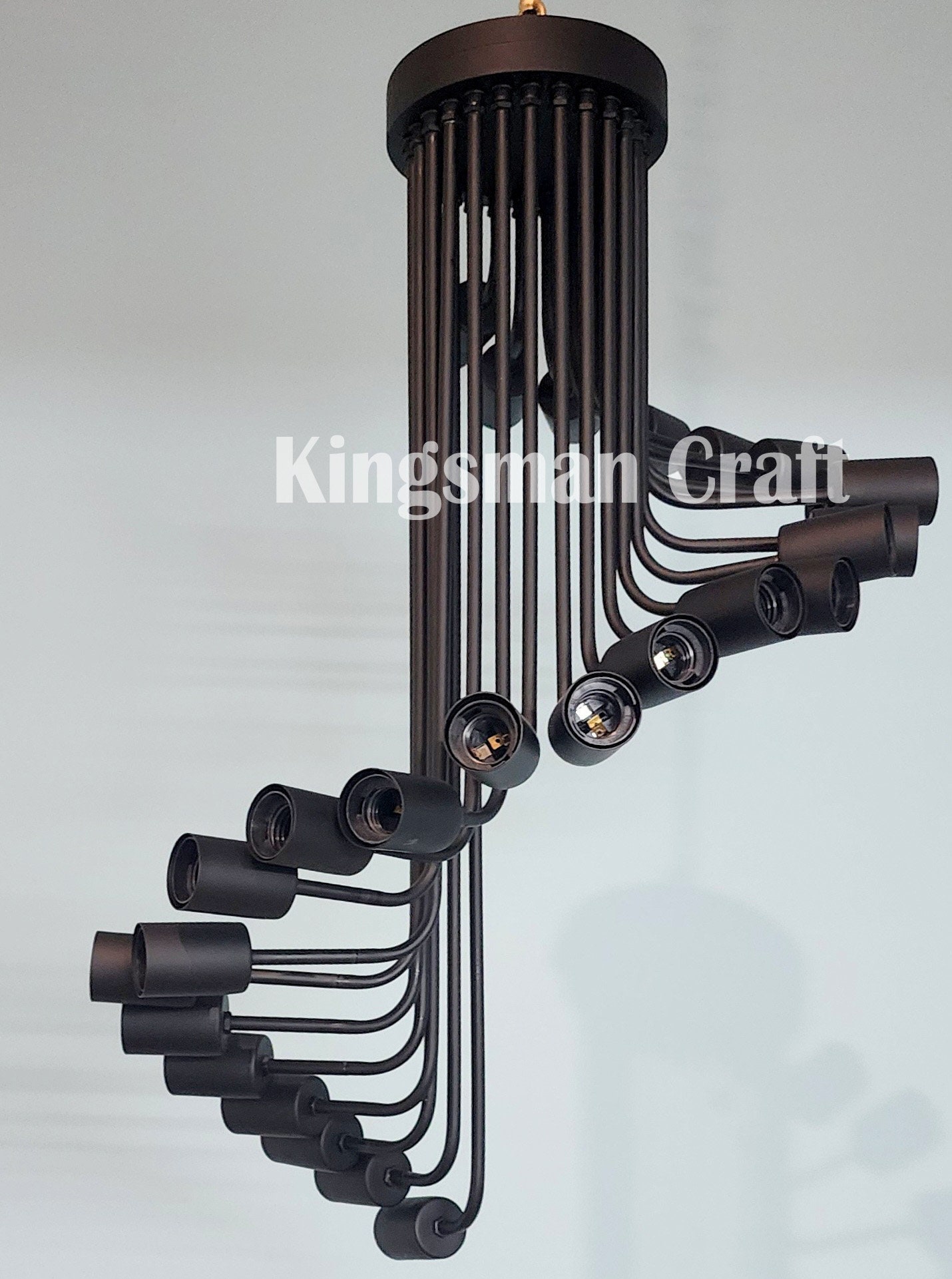 Luxury Modern Spiral Staircase Chandelier | Handcrafted Metal Pendant Light Fixture | Elegant Statement Lighting for Foyer & High Ceilings