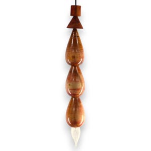 Handcrafted Wooden Pendant Light – Water Droplet Design Hanging Lamp – Modern Natural Wood Ceiling Fixture for Home Decor