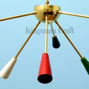 Decorative Brass Flush Mount Multicolored 6 Arms ceiling lamp