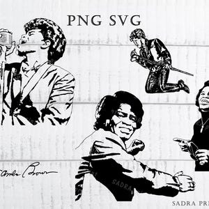 James Brown Silhouette Art Print (SVG, PNG, JPG Digital Files)