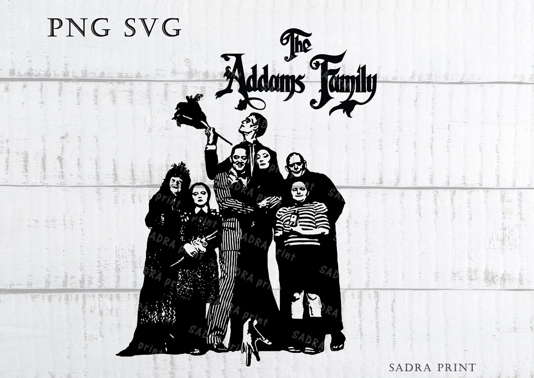 Addams Family in SVG PNG JPG Files Halloween Svg Player Wall Art Print