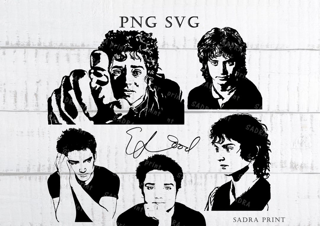 Frodo Baggins Silhouette SVG Bundle, Elijah Wood Lord of the Rings ...