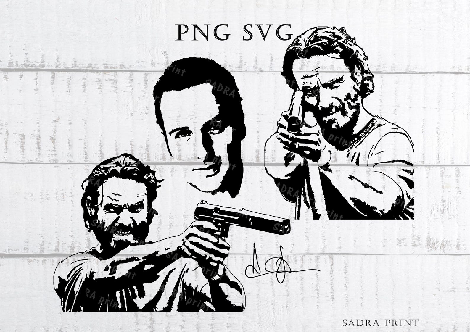 Andrew Lincoln Rick Grimes SVG Silhouette | the Walking Dead TWD ...