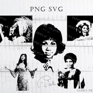 Aretha Franklin Silhouette , Wand Kunst Druck (Digitaler Download)