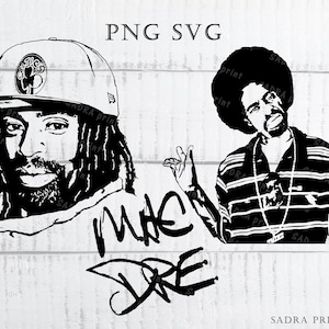3 verschiedene Dateien in SVG PNG JPG Dateien Mac Dre Silhouette Wandkunst Druckdateien zum Schneiden Sofortige digitale Dateien