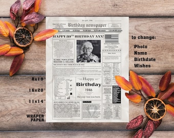 Spersonalizowany plakat z okazji 80. urodzin | Urodzony w 1946 roku (pobranie cyfrowe)