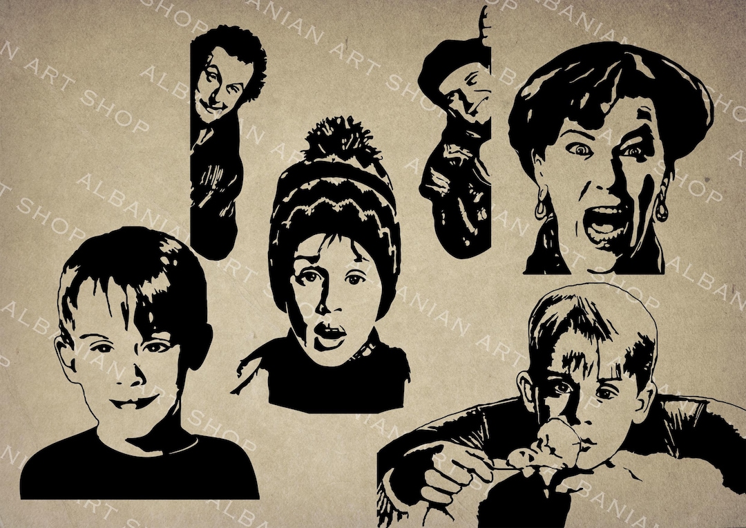 Silhouet alleen thuis | Kevin McCallister kerstfilm vector (digitale ...