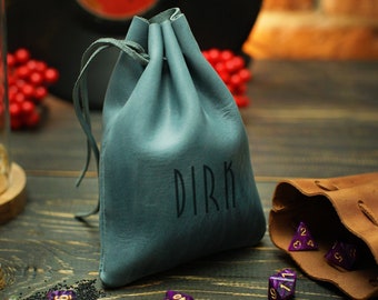 Engraved Leather Dice Bag for Dungeons and Dragons, Personalized DnD Dice Pouch, Custom Dice Holder, DnD Dice Organizer, Gaming Accessories