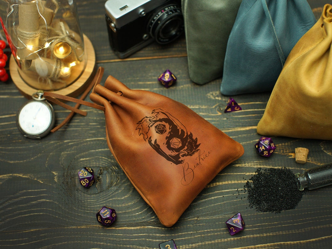 Personalized Dnd Dice Pouch, Leather Dnd Dice Bag, Gifts for Him