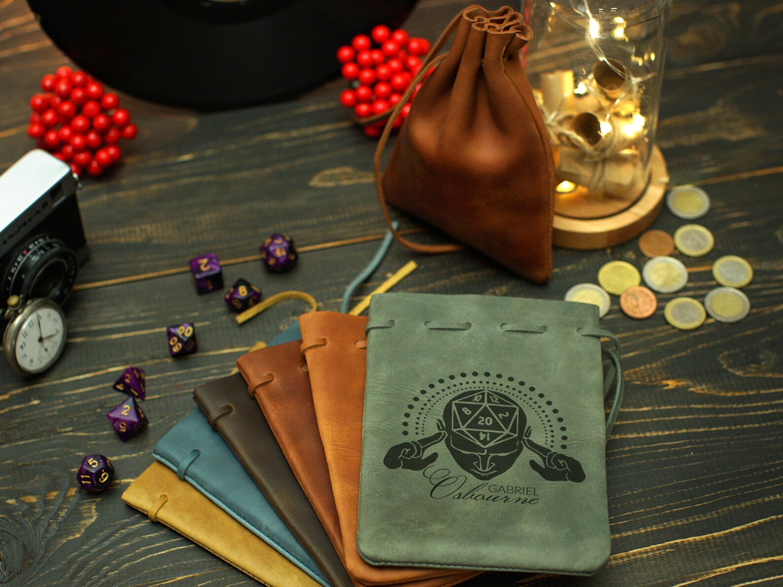 Personalized Dnd Dice Pouch Leather Dnd Dice Bag Gifts for Etsy