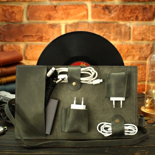 Leather Cord Holder Personalized Cable Organizer Custom Cord Etsy