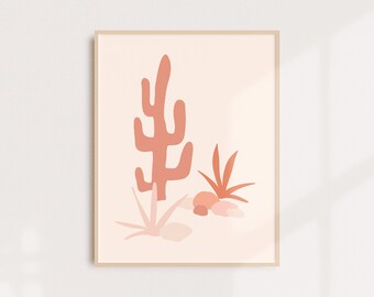 Abstract Cactus Print / Cactus Print / Boho Abstract Art / Digital Print / Minimalist Printable Wall Art / Home Decor / Home Print