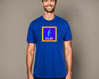 Aldi OLDI Logo T-Shirt: Unisex Mens Womens Cotton Tee, Supermarket Sarcastic Gift