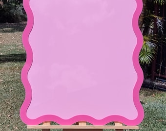 A1 Blank Wavy Acrylic Party Sign, Modern Wedding Entrance