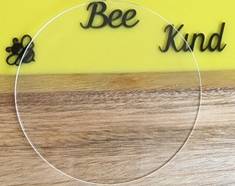 125mm Laser Cut Clear Acrylic Blank Circle, Cricut, Craft Blanks - 10 Pack