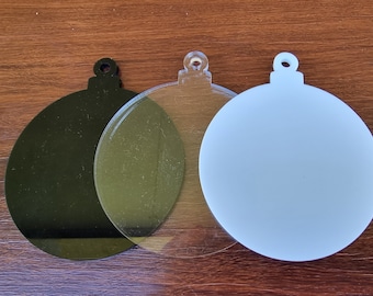 Christmas Bauble Blank, Christmas Ornament, Acrylic Blanks 80mm