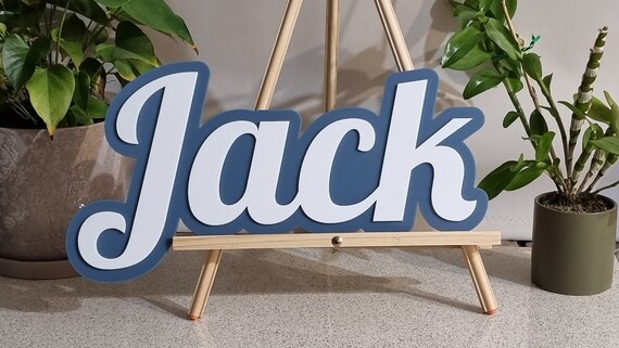 3D - Dual Layer Personalised Acrylic Name Sign / Kids Name Sign / Name Plaque