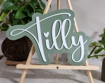 Personalized Acrylic Name Sign - Dual Layer Kids Room Decor