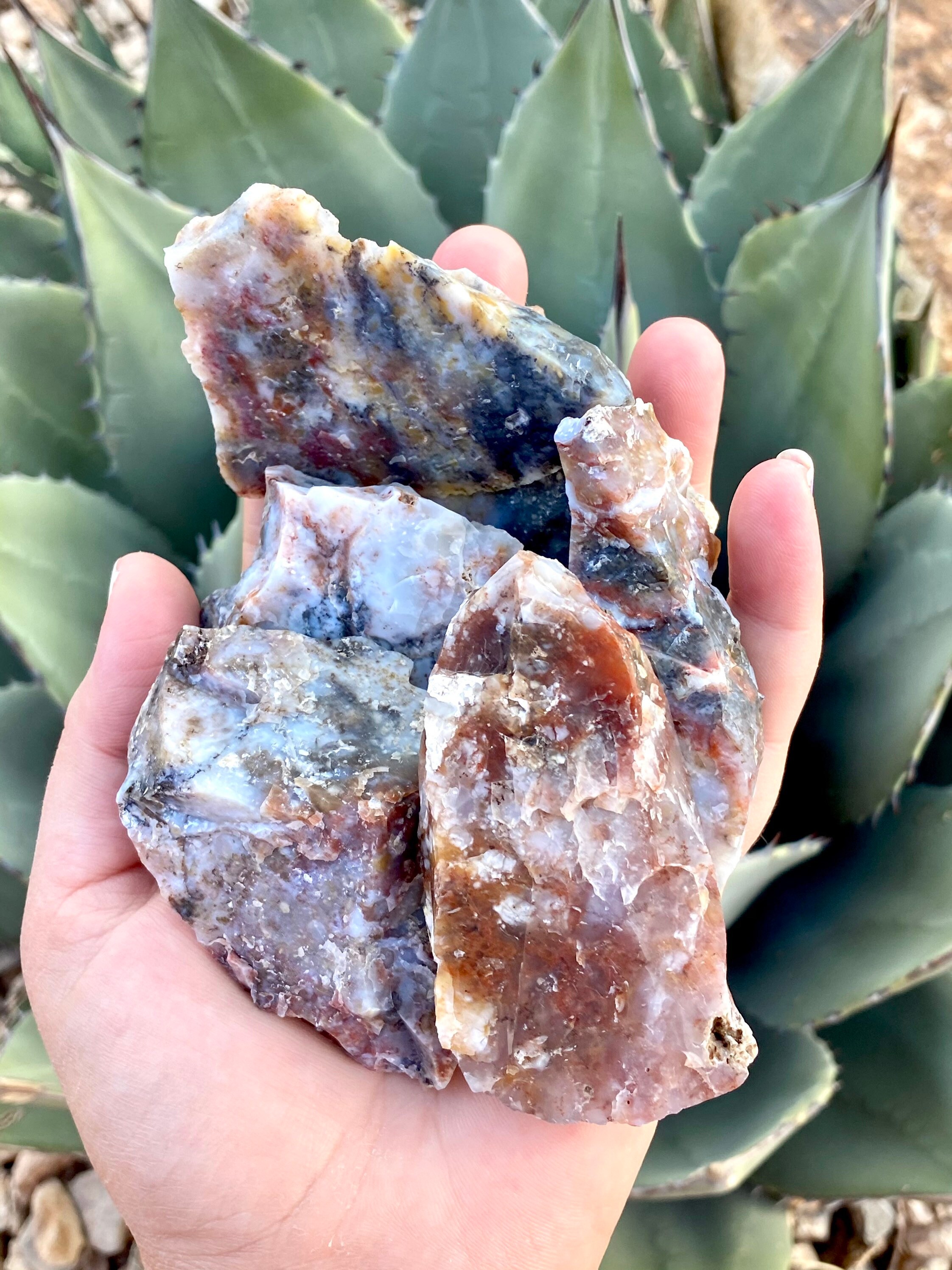 3 Raw Agate Crystals True Palm Size Agate Healing Crystals Etsy