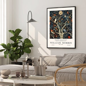 William Morris, Uccelli canterini, stampa / Collezione Master / Poster di William Morris / Arte d'epoca / Tessuti / Poster della mostra / Poster dell'albero