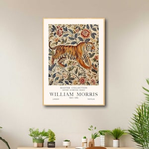 Stampa di tigre di William Morris / Collezione Master / Poster di William Morris / Arte murale d'epoca / Arte tessile / Poster di mostra / Floreale