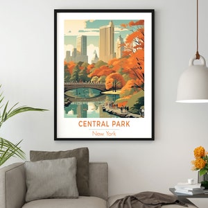 Central Park, New York Print | USA | Travel Poster | Vibrant Colours | Wall Art Gift | Wall Decor | Wedding Gift | Birthday Present