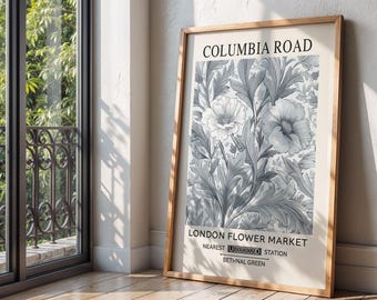 William Morris Style Floral Print: Columbia Road Flower Market, London