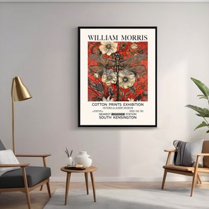 William Morris Dragonfly Print  | Exhibition Poster | William Morris Poster | Vintage Art | Textiles Art | Floral Wall Art