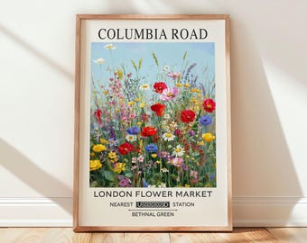Impresión del mercado de flores de Columbia Road: William Morris Botanical Art