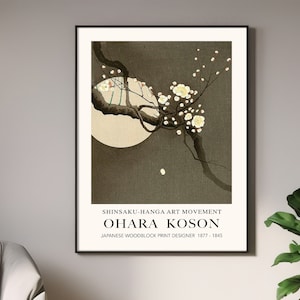 Ohara Koson, Mond Poster | Japanische Wandkunst | Japanisches Poster | Vintage Kunst | Japanische Holzschnitte | Orientalische Wandkunst