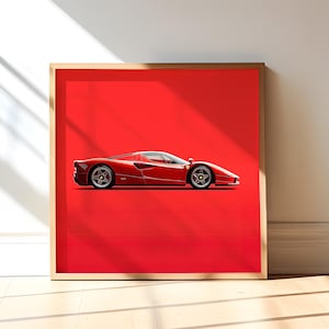 Ferrari Enzo Poster | Iconic Sports Car | Super Car Posters | Red Ferrari Enzo Wall Art Print | Car Lovers | Car Wall Art Print | Car Gift