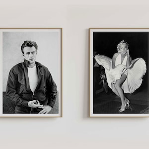 TWO! Iconic Movie Prints | Marilyn Monroe & James Dean | Movie Posters | Hollywood | Wall Art Gift | Wall Decor | Birthday Present