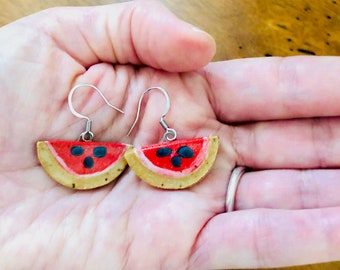 Red watermelon earrings