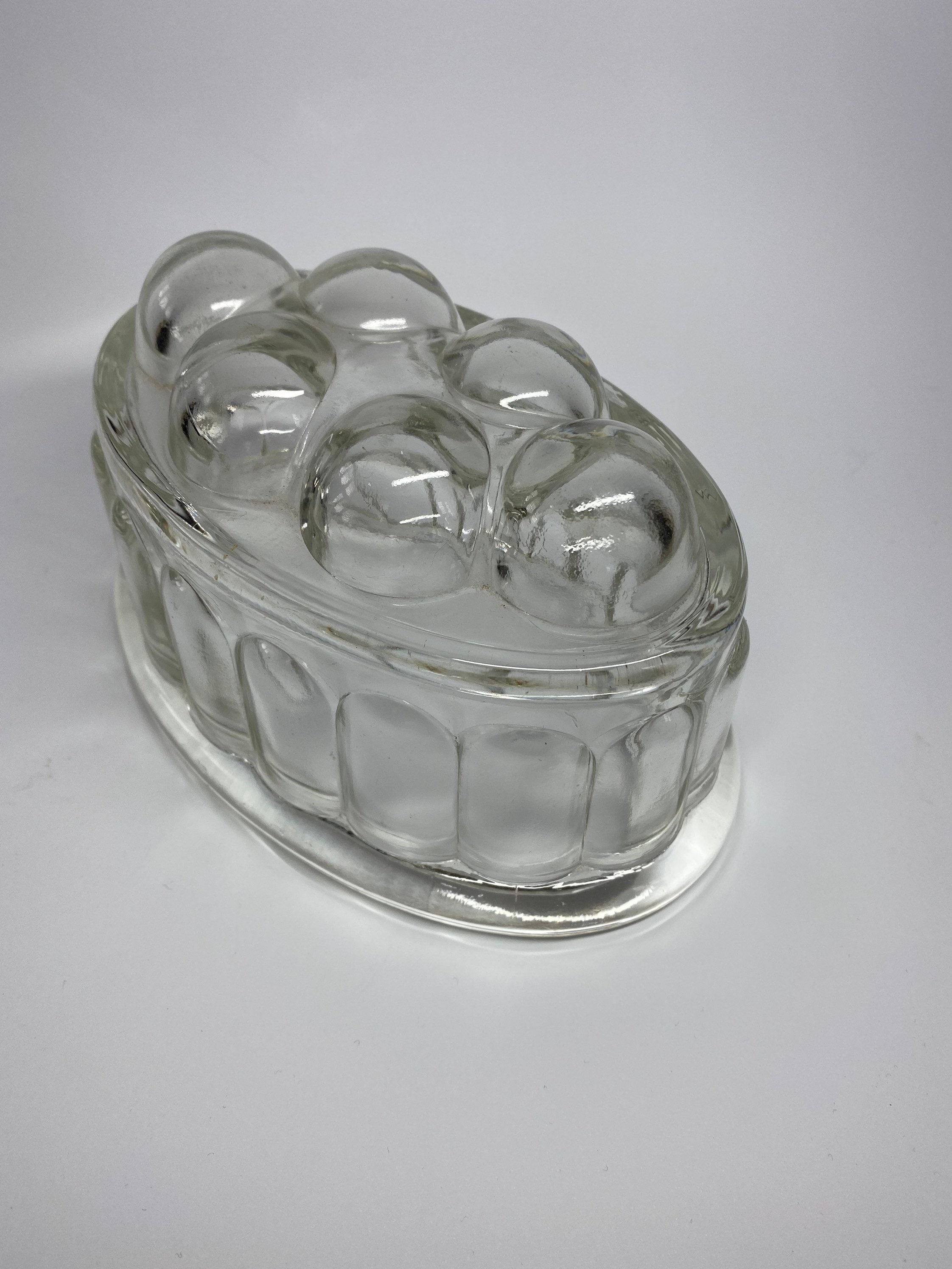 Vintage glass Jelly moulds / bubble / leaf design /Small/ Etsy