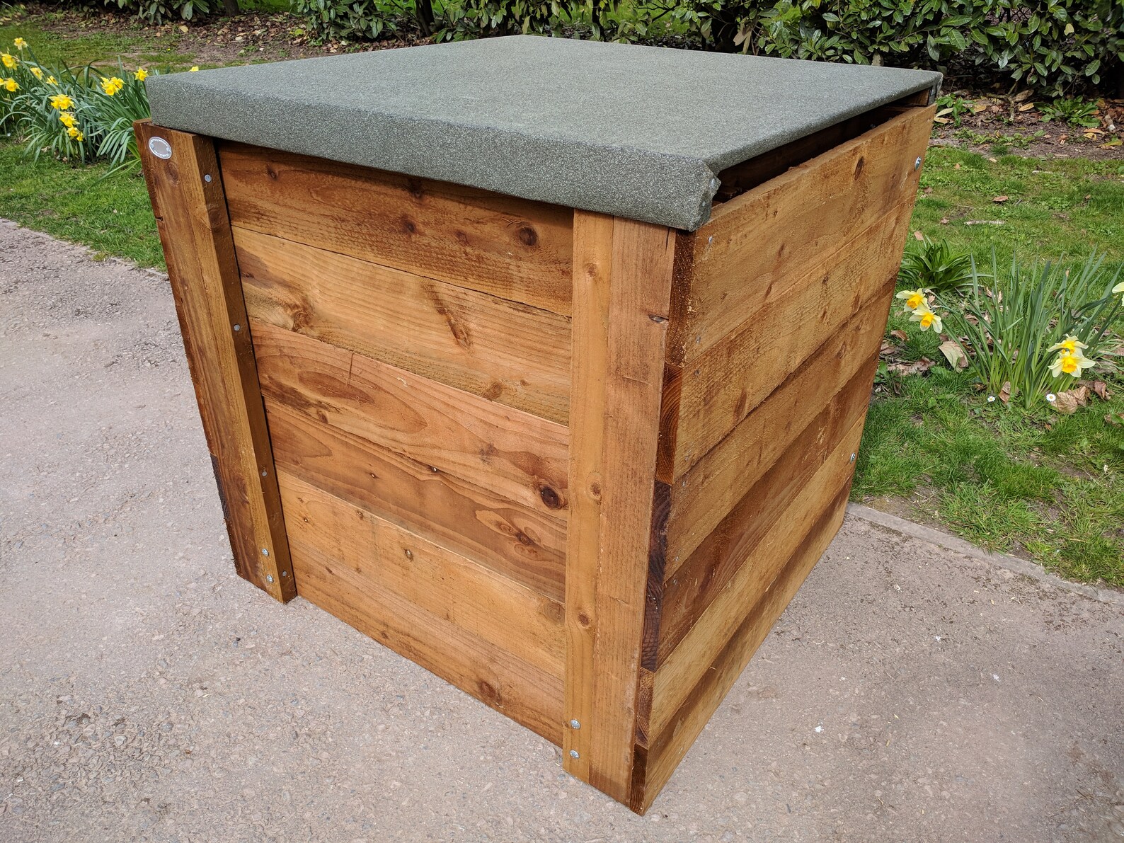 Wooden Compost Bin with Lid Pressure Treated Single Etsy