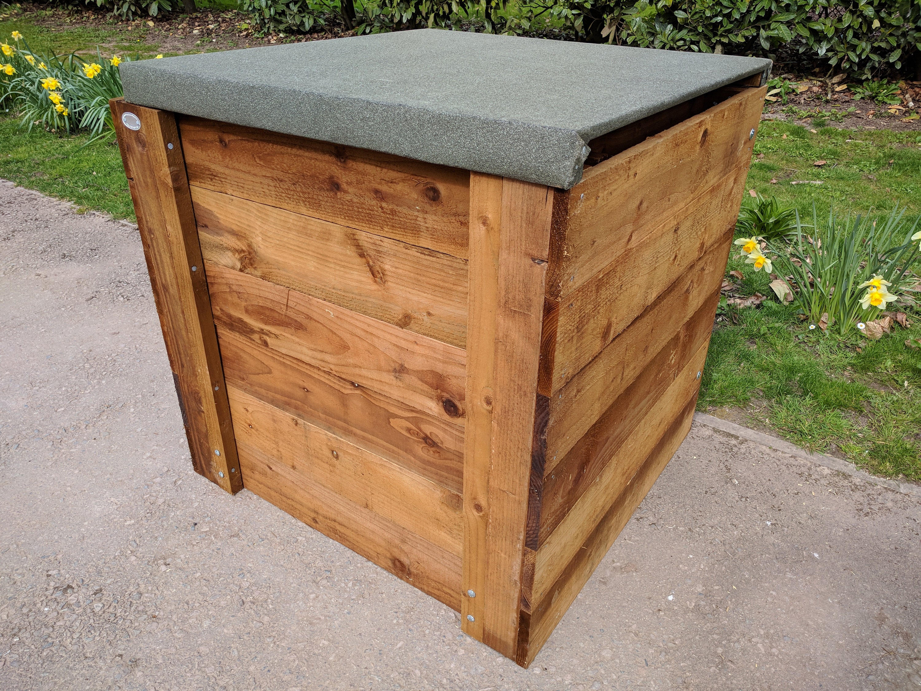 Wooden Compost Bin with Lid Pressure Treated Single Etsy