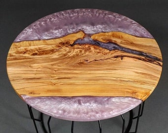 Epoxy Resin River Table, Round Coffee Table, Center Table Top, Live Edge, Wood & Epoxy Table, Side Table, Handmade Table, Custom Table
