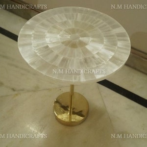 Natural Selenite Stone SunBurst Table Top, Selenite Coffee Table, Center & Side Table top, Luxury Gem Stone Furniture for Home/Office Decor