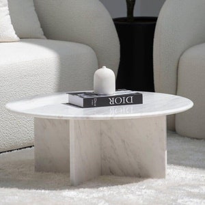 Marble Coffee Table, Onyx Marble Center Table, Side Table, Marble Living Room Table with marble stand, Viens Stone Coffee Table