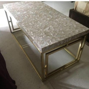 Mother Of Pearl Coffee Table, Dining Table Top, Center Table Top, Hallway Table, shell table top, Stone Table Top, Mop Table, Garden Table