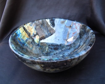 Labradorite Stone Wash Basin Sink, Blue Stone Labradorite Sink, Wash Basin, Bathroom & Kitchen Sink, Marble Sink, Bathroom Accessories
