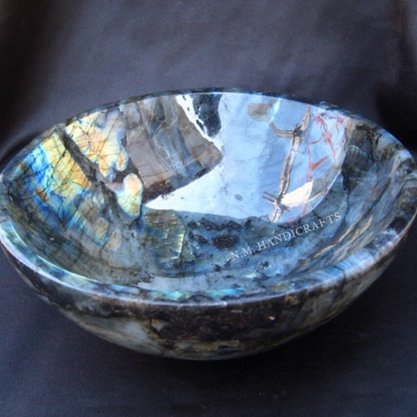 Labradorite Stone Wash Basin Sink, Blue Stone Labradorite Sink, Wash Basin, Bathroom & Kitchen Sink, Marble Sink, Bathroom Accessories