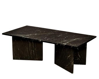 Black Marquino Marble Coffee Table, Stone Garden Table, Marble Hallway Table, Marble Living Room Table Viens Stone Coffee Table