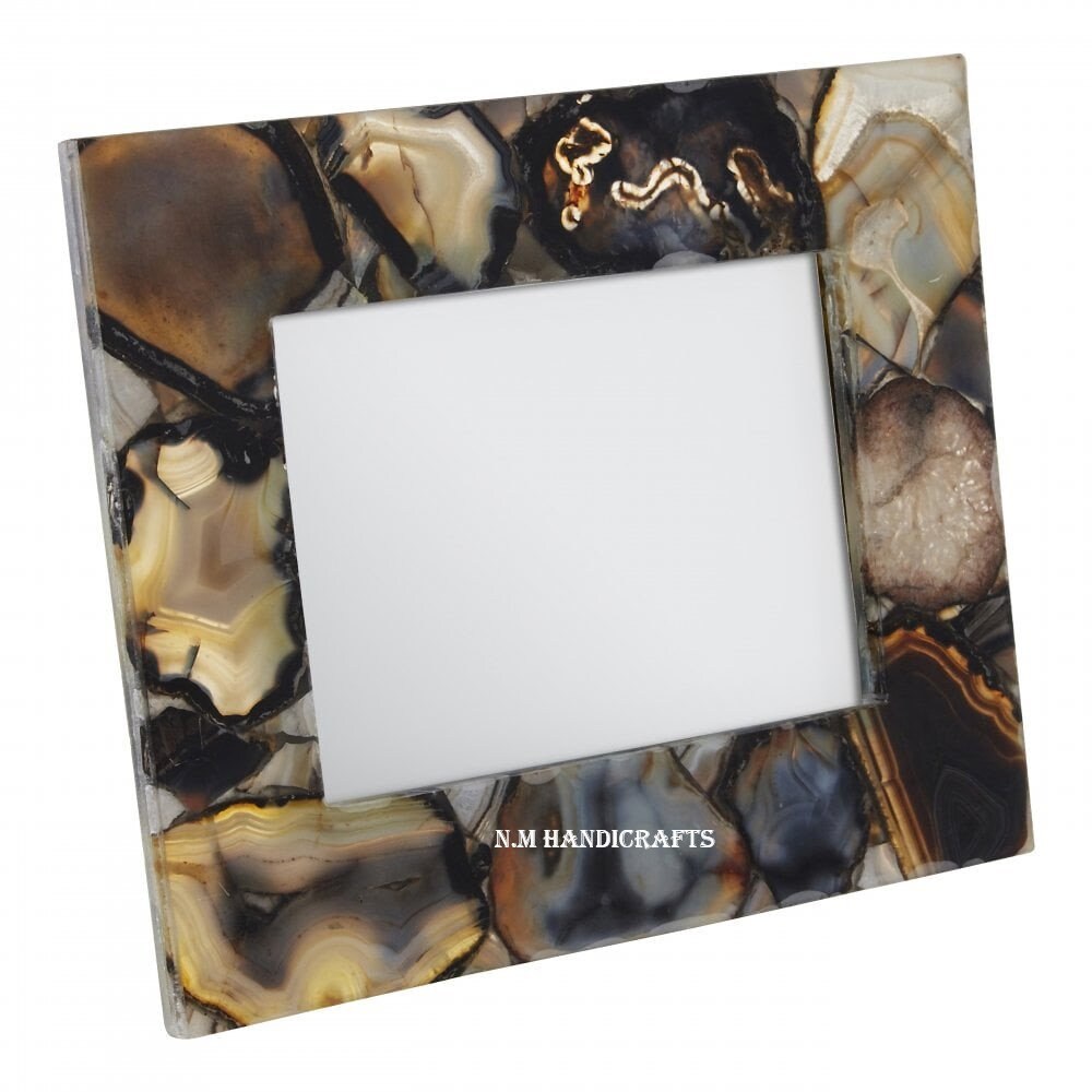 Luxury Black Agate Picture Frame, Memorable Picture Frame, Family Photo Picture Frame, Showpieces Item for Home Decoration, Occasional Gift