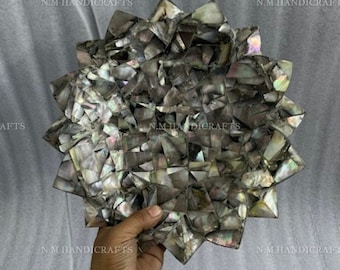 Cuenco de nácar, cuenco de loto, cuenco de fregona negro, cuenco para aperitivos, cuenco para servir, vajilla de mármol, bandeja, cuenco para frutos secos, regalo para ella