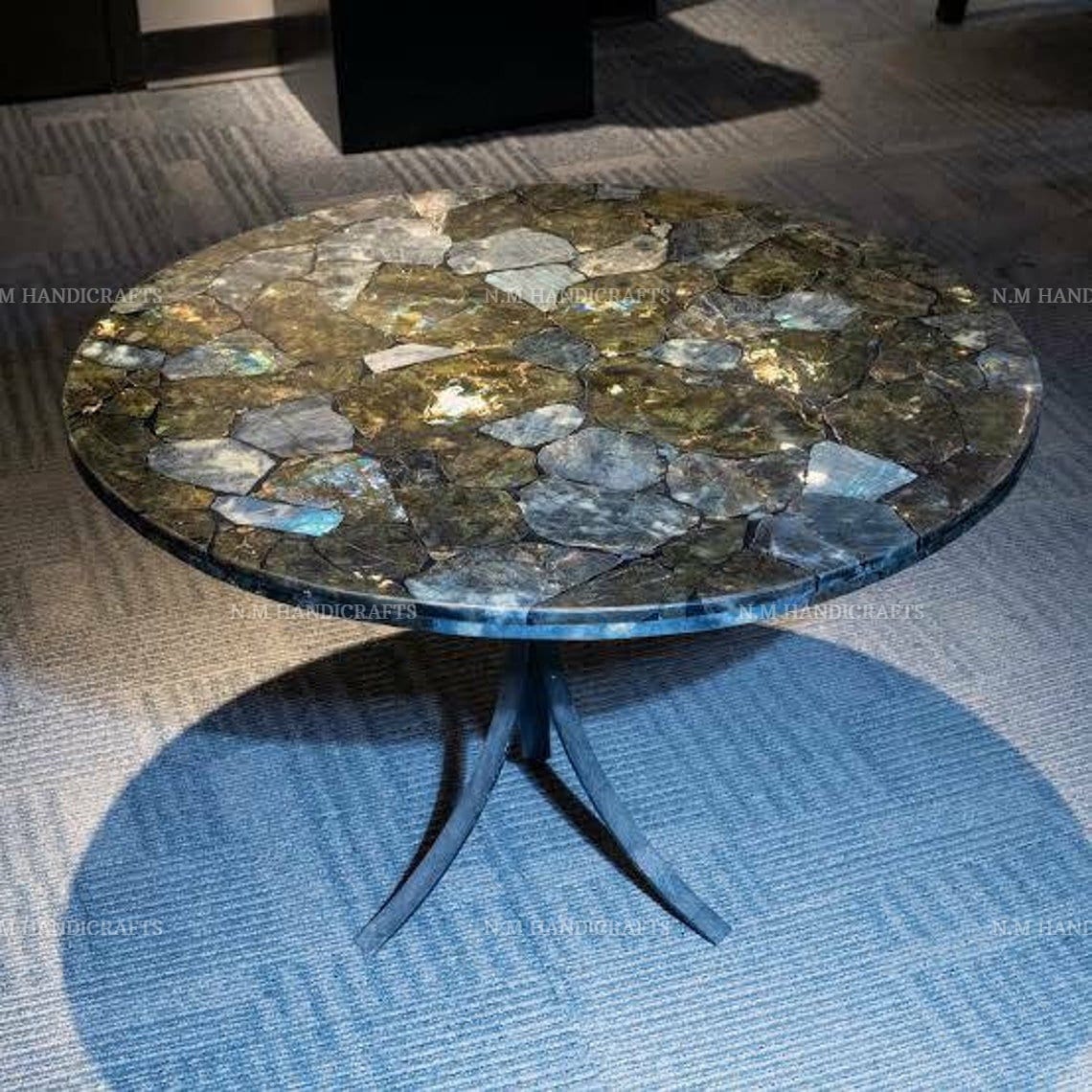 Labradorite Stone Coffee Table Side Table Top Dining Table Top