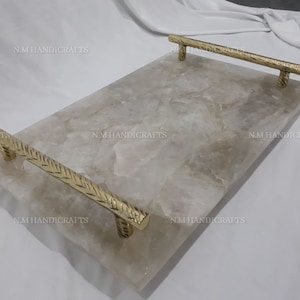 Pink Rose Quartz Tray, Quartz Serving Tray, Serve ware, Food Tray, Kitchen Tray, Serving Platter, Bar Trays, Kitchen Accessory, Home Décor