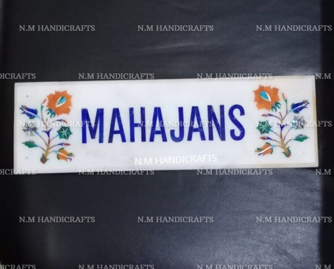 Name Inlay Decorative Marble Name Plate, Personalized Wall Hanging Name Plate ...