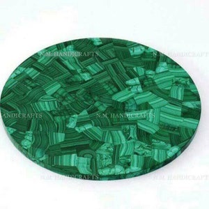 Malachite Coffee Table Top, Malachite Side Table, Green Stone Table, Malachite Inlaid Table, Malachite Round table, Gems Stone Table, Gift